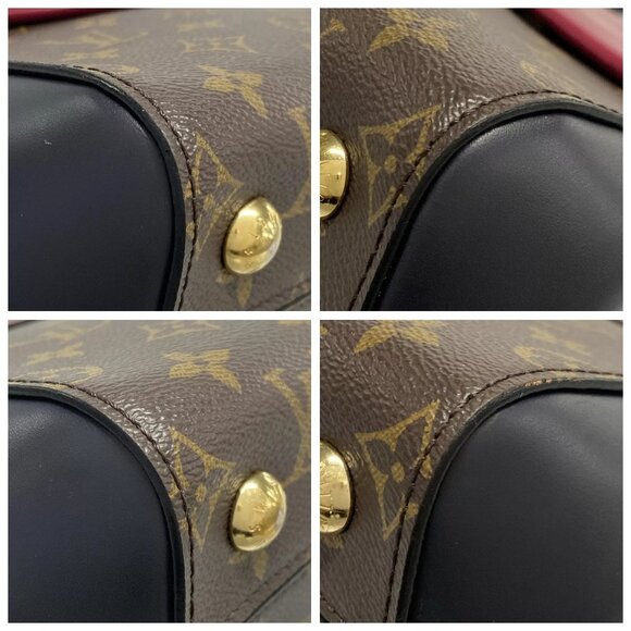 100% Authentic LOUIS VUITTON Cluny BB Monogram Bordeaux Navy Handbag 1063-102624 - Picture 6 of 14